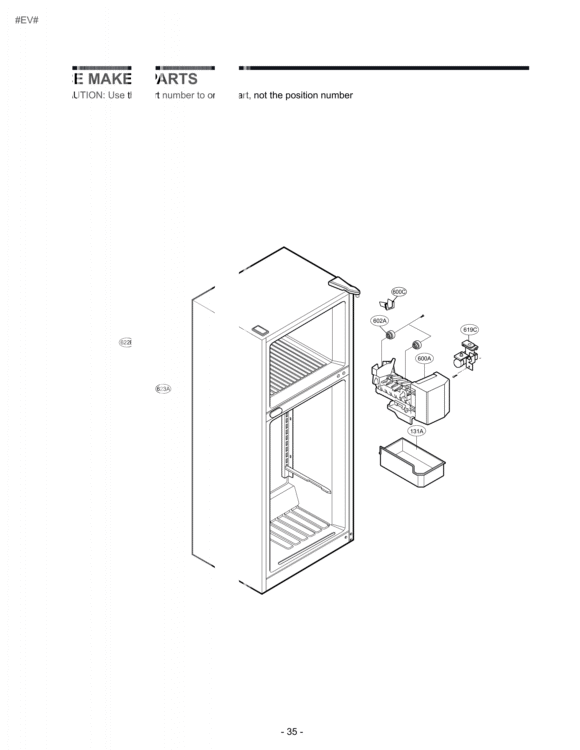 ICE MAKER PARTS Diagram and Parts List for LTC24380ST ASTCNA0 LG Refrigerator