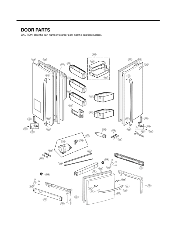 DOOR PARTS Diagram and Parts List for LFX31915ST ASTCNA0 LG Refrigerator