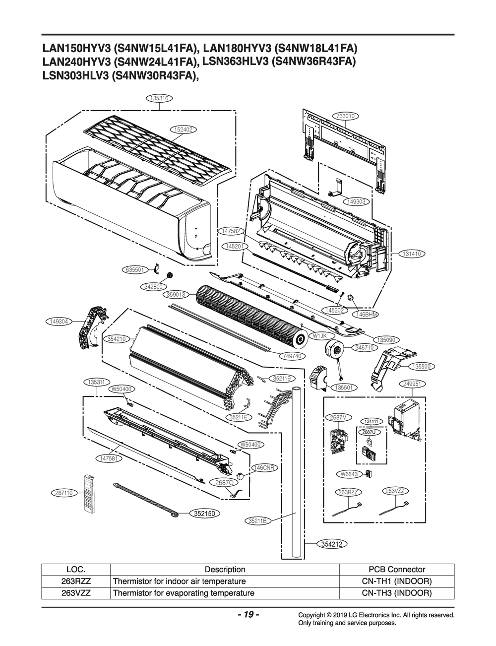 Diagram 1 Diagram and Parts List for S4NW15L41FA AK3GEUS LG Air Conditioner