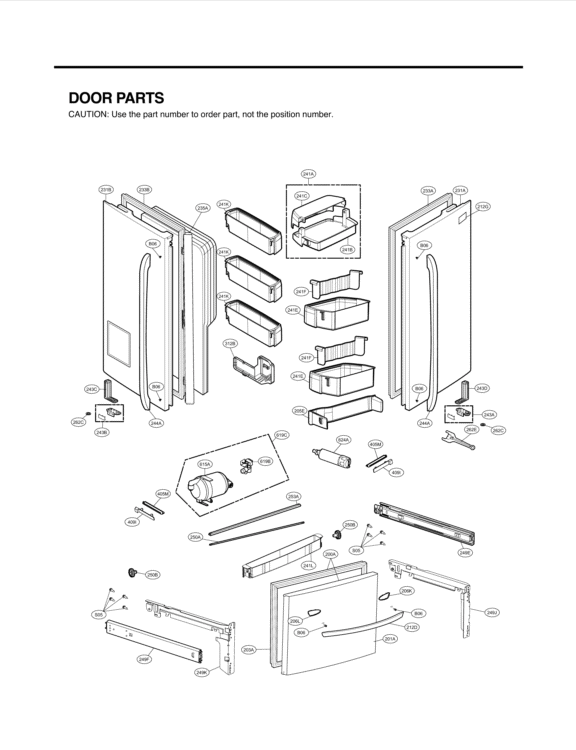 DOOR PARTS Diagram and Parts List for LFX31925ST ASTCNA3 LG Refrigerator
