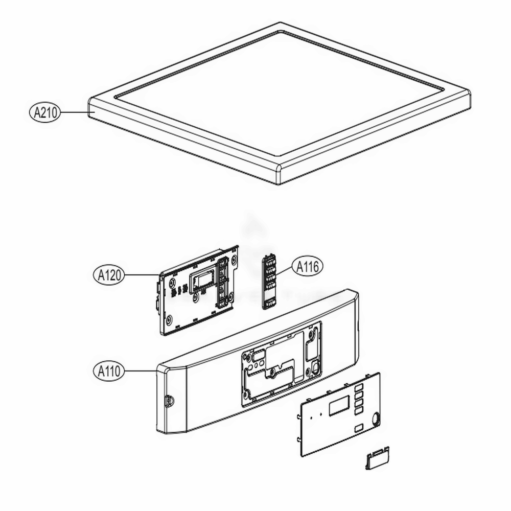 Control Panel And Plate Assembly Coin And Opl Type Diagram and Parts List for GD1329LEW ABWEECI LG Washer