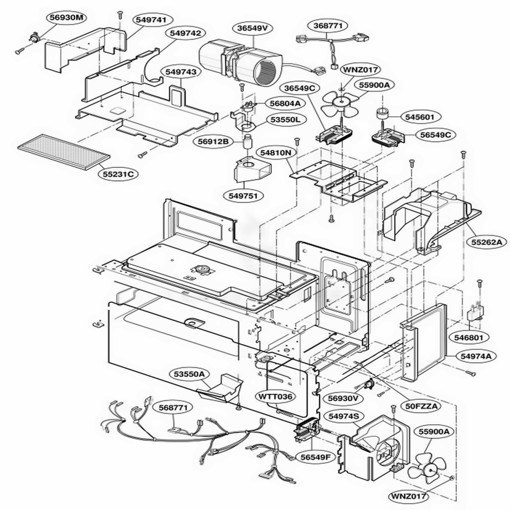 Interior Parts 3 Diagram and Parts List for KHMC107EBLO BKEKAD LG Range