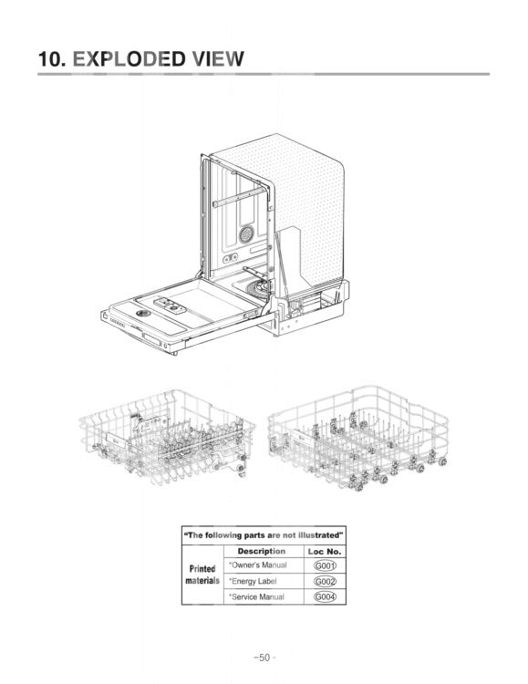 EXPLODED VIEW Diagram and Parts List for LDF8072ST ASTEEUS LG Dishwasher