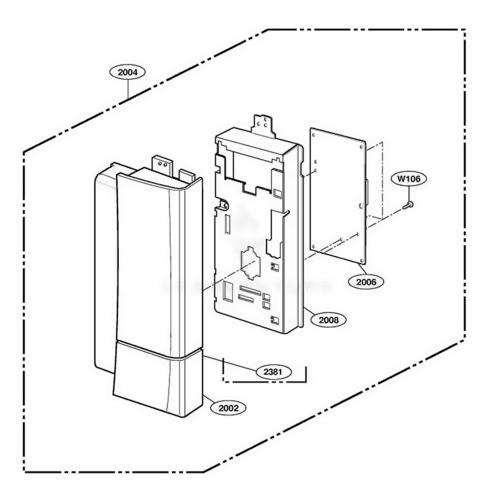 Controller Parts 2 Diagram and Parts List for 64764 AB6ESEA LG Range