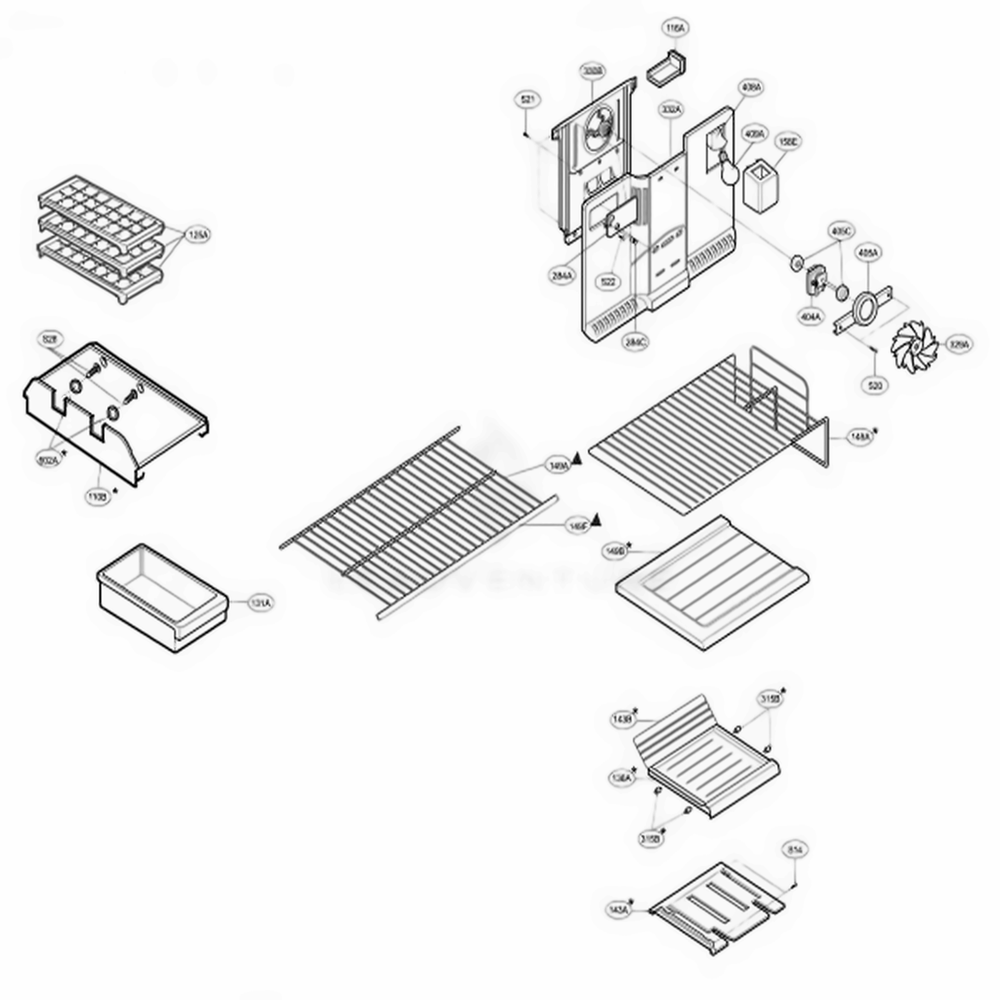 Freezer Parts Diagram and Parts List for 66915 AWBCSCB LG Refrigerator