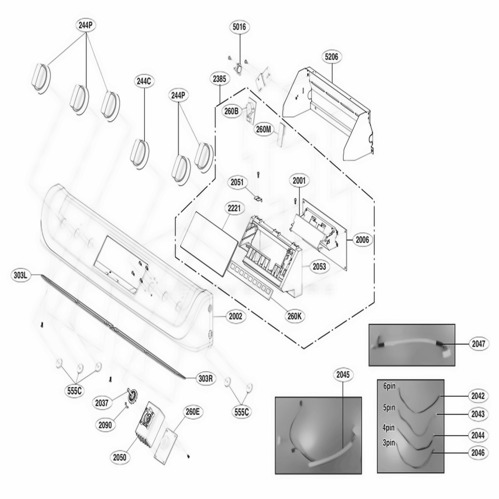 Controller Parts Diagram and Parts List for LTG4715BD ABDELGA LG Range