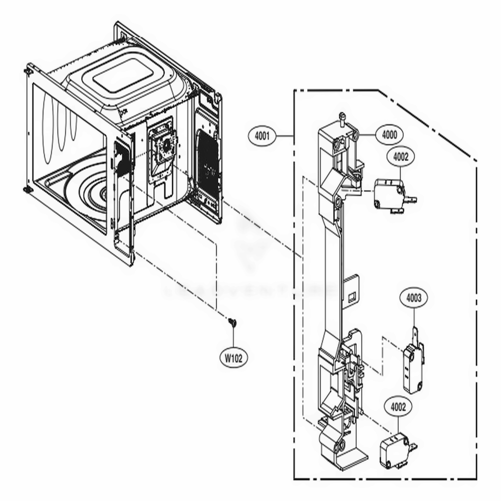 Larch Board Parts Diagram and Parts List for LMC2075SW CWHELNA LG Range