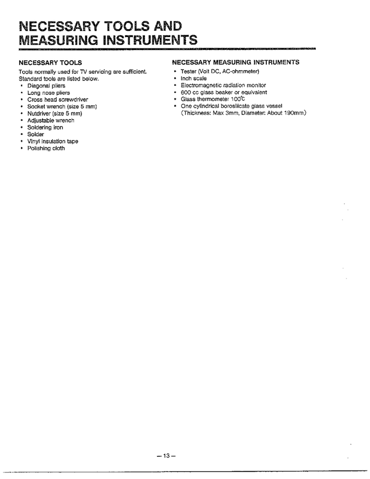 Tools/measuring Instruments Diagram and Parts List for MA-1171S  LG Microwave