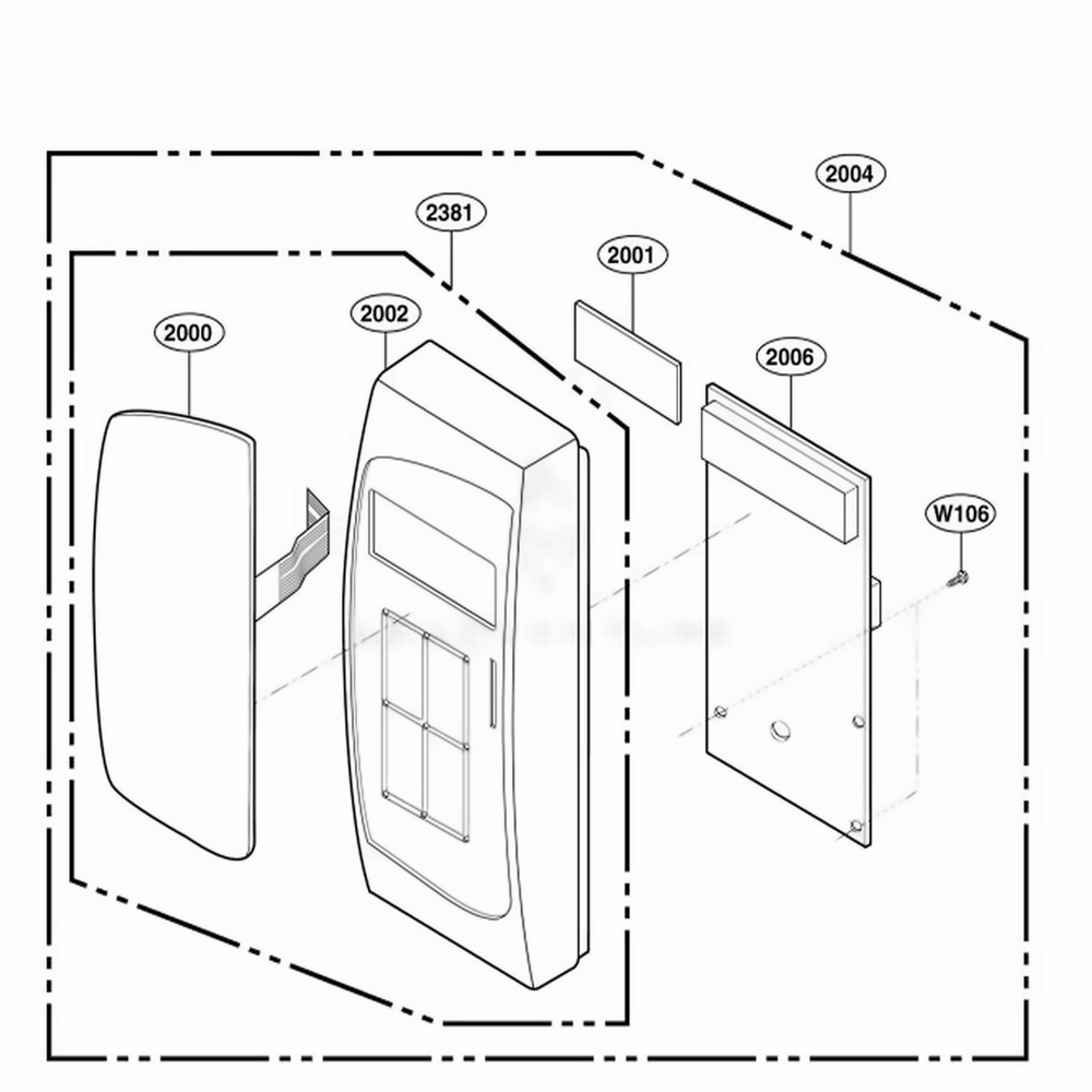 Controller Parts 2 Diagram and Parts List for 62463 ASBESEA LG Wall Oven