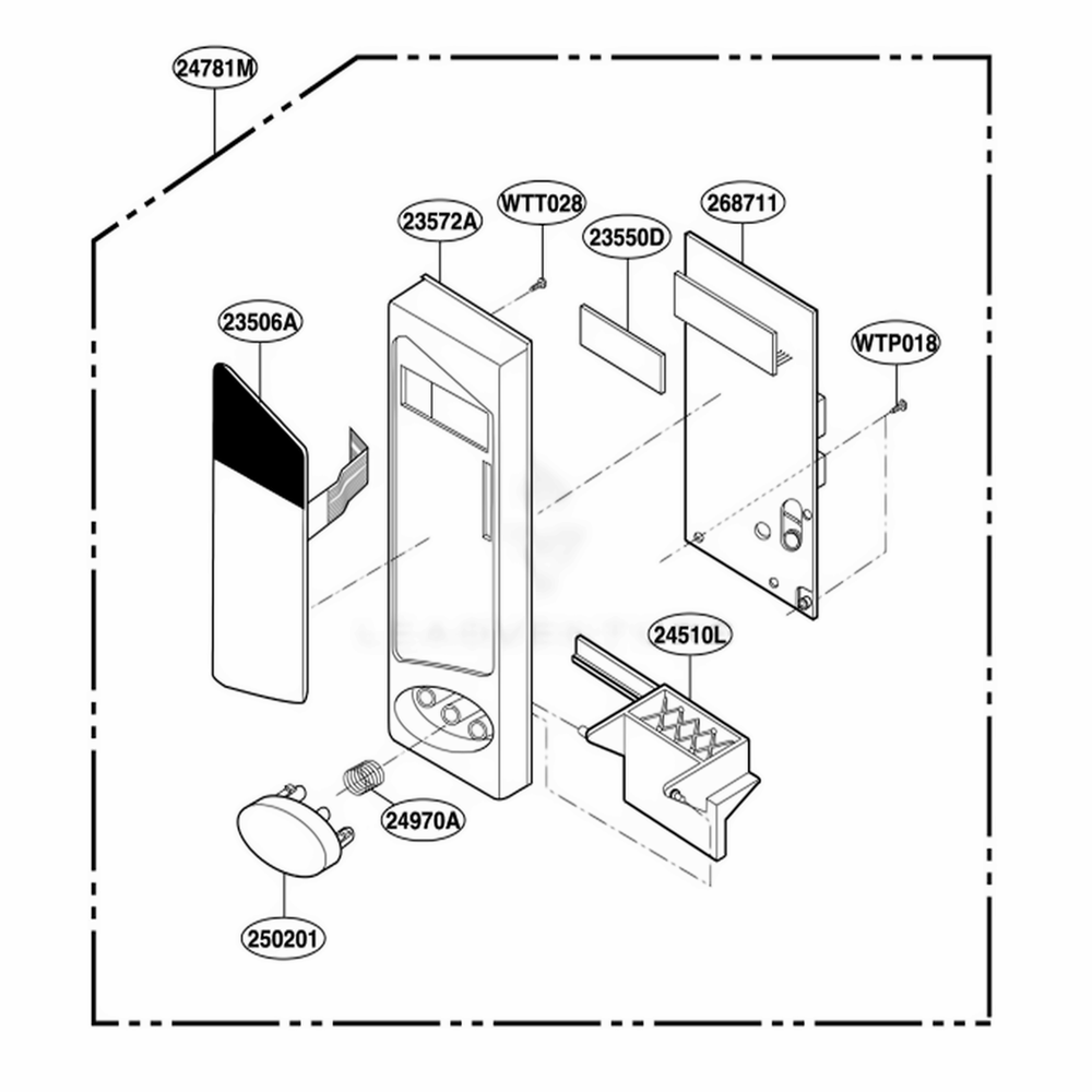 Control Panel Parts Diagram and Parts List for MS110YG KWHEGSC LG Range
