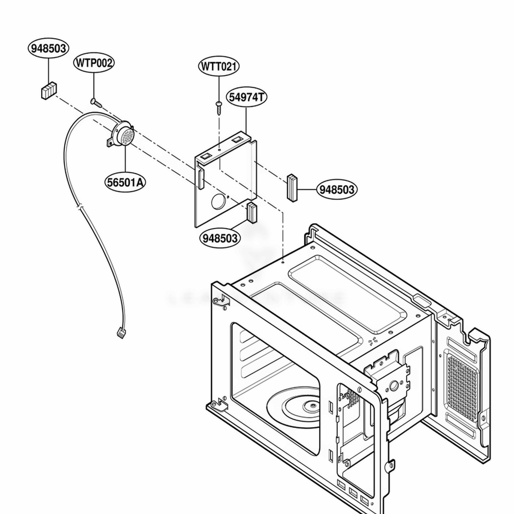 Sensor Parts Diagram and Parts List for JES1351PWD AM2EGEU LG Range