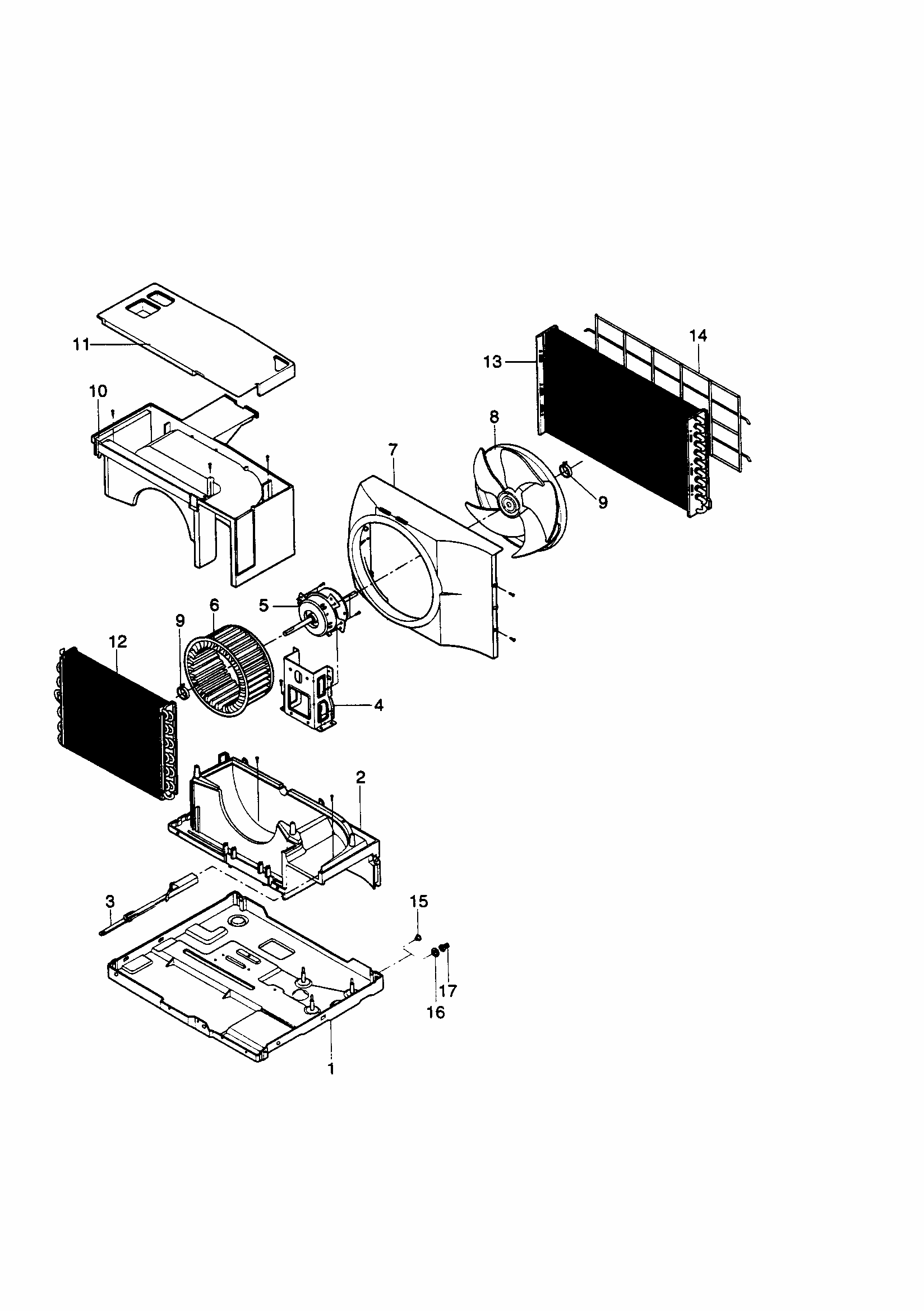 Air Handling And Cycle Diagram and Parts List for 58079074890  Kenmore Air Conditioner