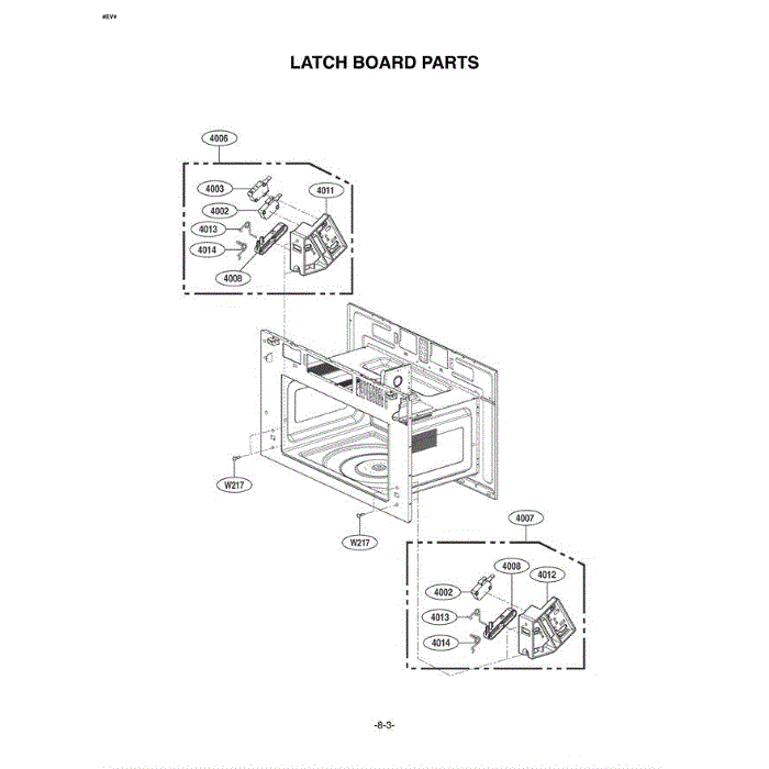 Section 5 Diagram and Parts List for LMVM2277ST AS1ELGA LG Microwave Oven Combo