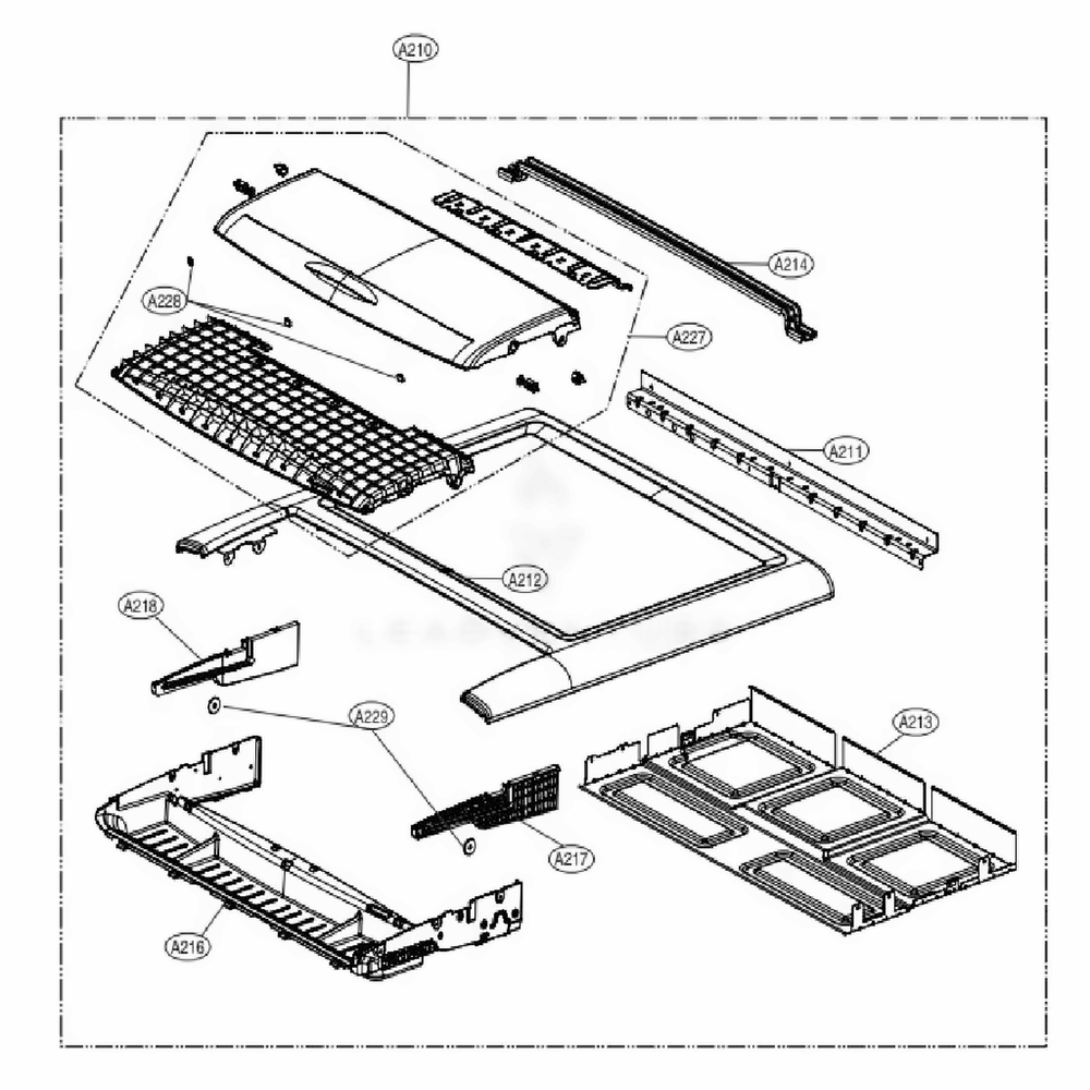 Plate Assembly Diagram and Parts List for DLEX9000W ABWEEUS LG Washer