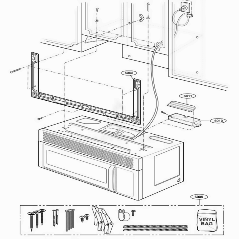 Instrallation Parts Diagram and Parts List for 80012 CWHESEA LG Wall Oven