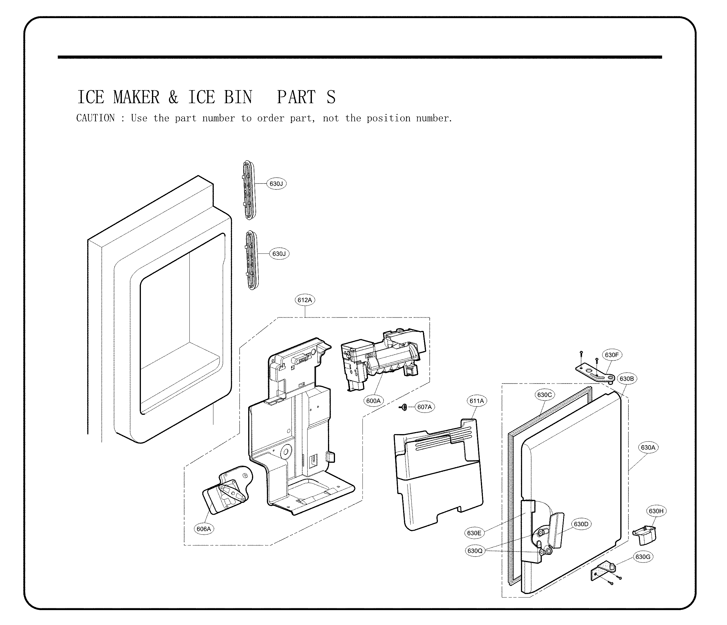 Ice Maker Parts Diagram and Parts List for 79572493610  Kenmore Refrigerator