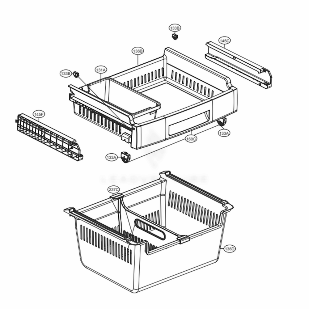 Freezer Parts Diagram and Parts List for 79412 ASWCSE0 LG Refrigerator
