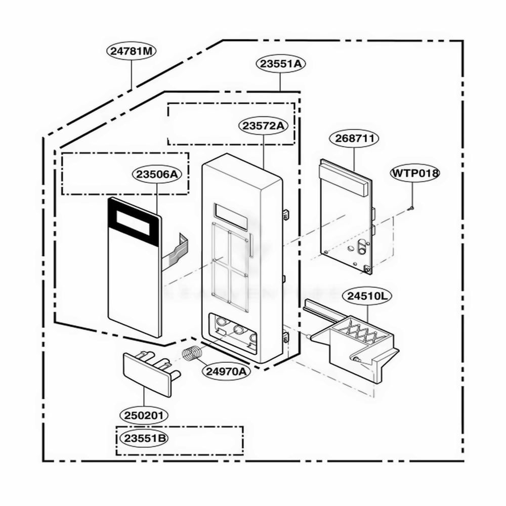 Control Panel Parts Diagram and Parts List for JES1656SJ CSTEGEU LG Range