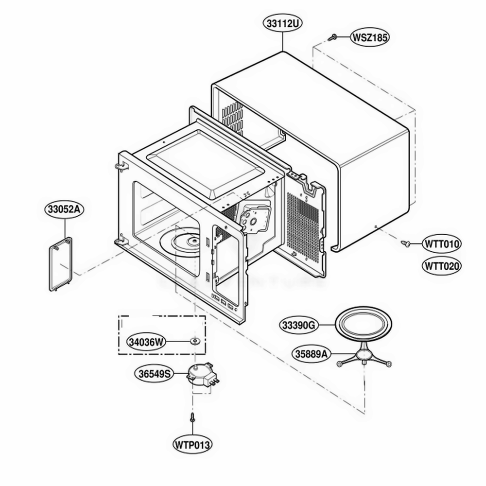 Oven Cavity Parts Diagram and Parts List for 767 MWESEC LG Wall Oven