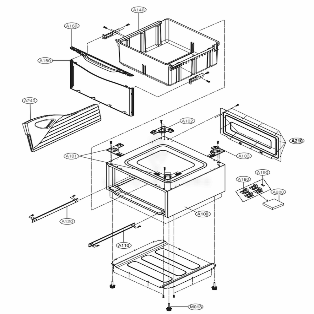 Main Diagram and Parts List for WDP4V BSSEEUS LG Washer
