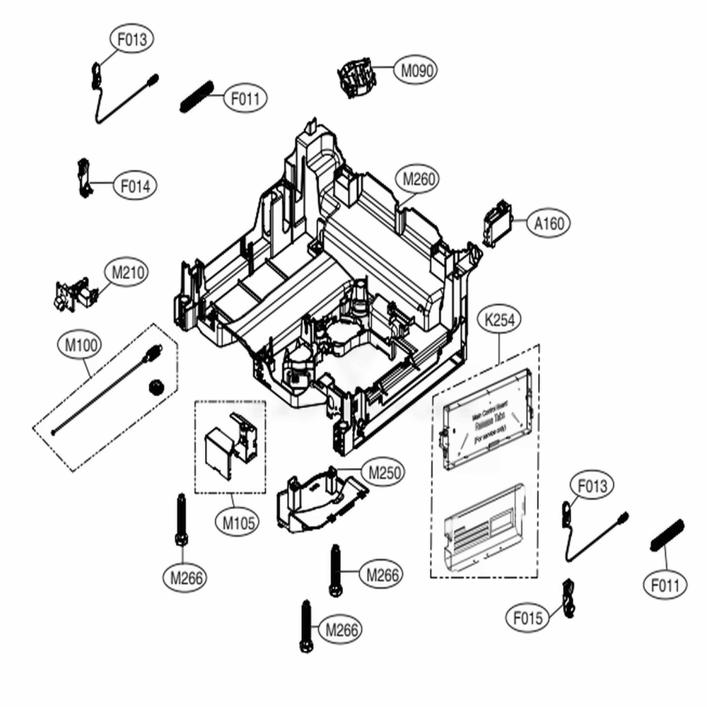 Base Assembly Diagram and Parts List for LDT6809BD ABDESNA LG Dishwasher