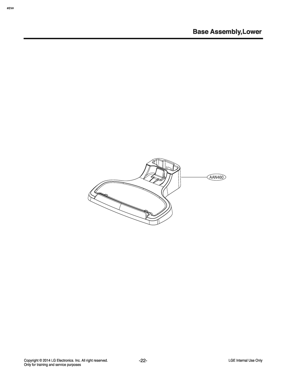 Base Assembly,lower Diagram and Parts List for VS8400SCW AKRELGA LG Hand Vacuum