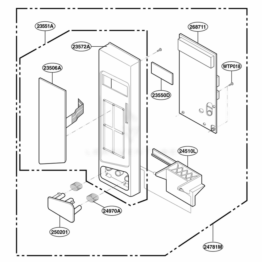 Control Panel Parts Diagram and Parts List for KCMS185JBL BKEKAD LG Wall Oven