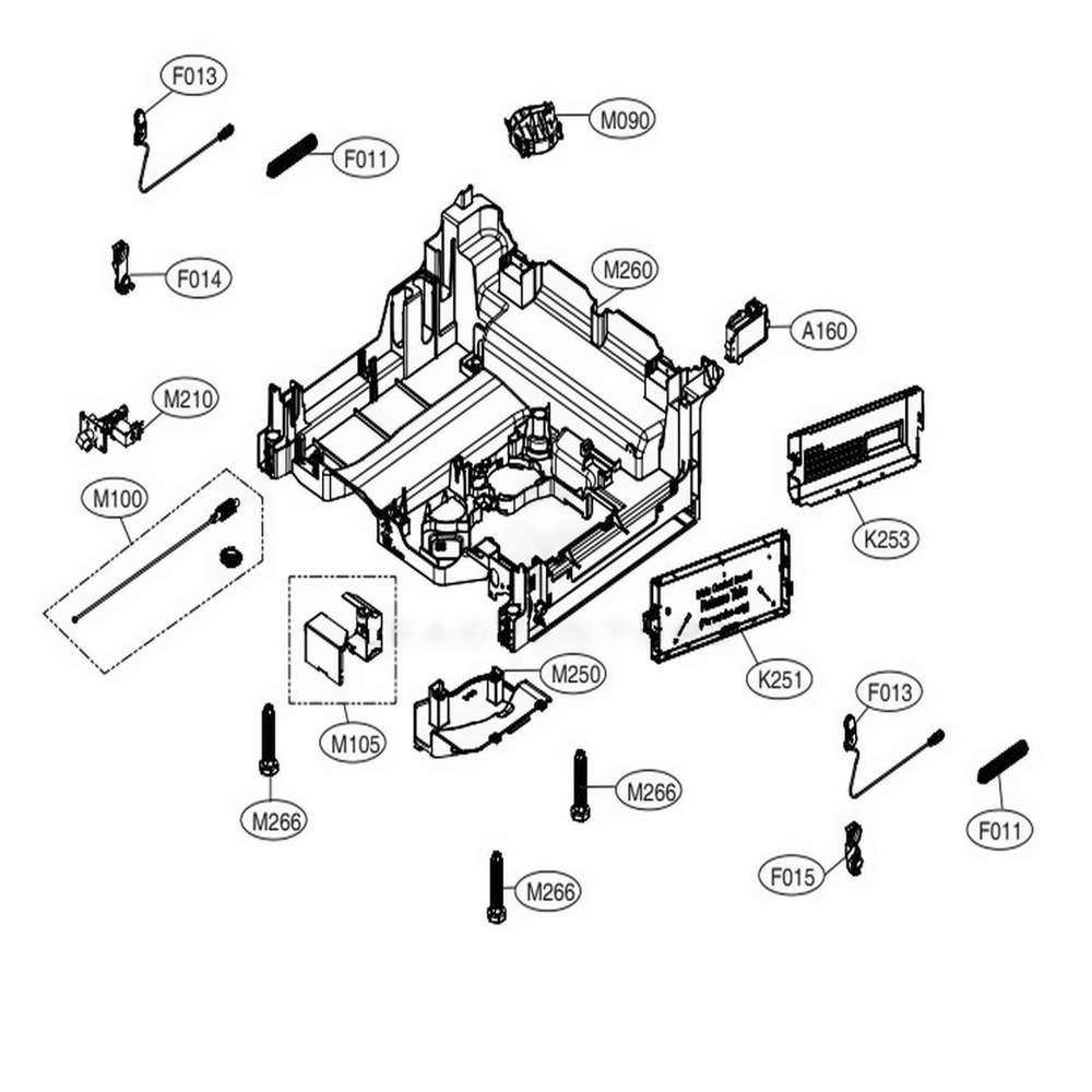 Base Assembly Diagram and Parts List for LSDF9963ST ASTEEUS LG Dishwasher