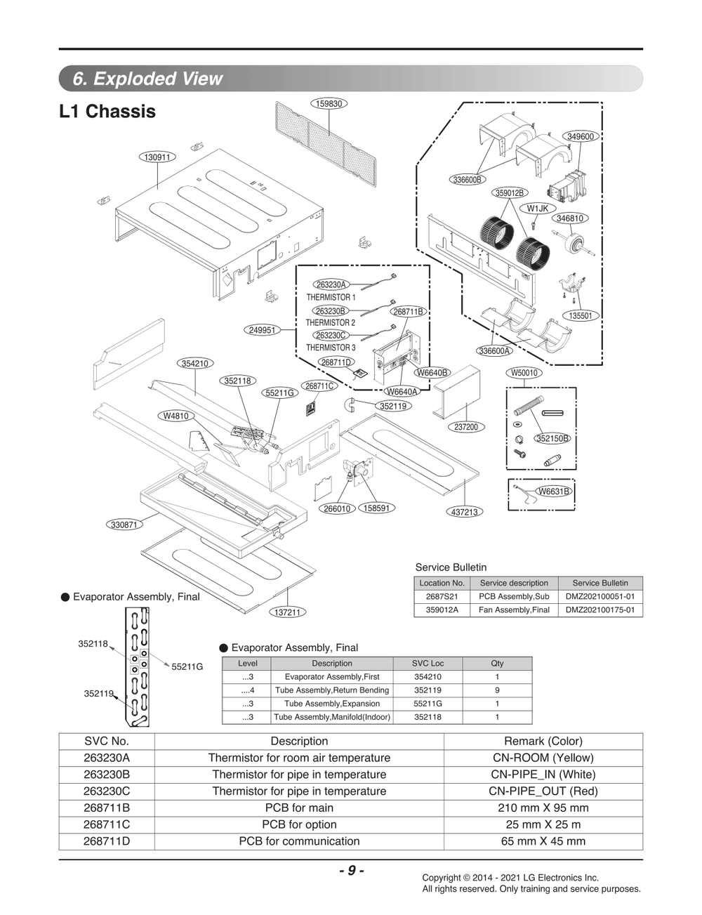Diagram 1 Diagram and Parts List for ARNU073L1G4 ANWALUS LG Air Conditioner