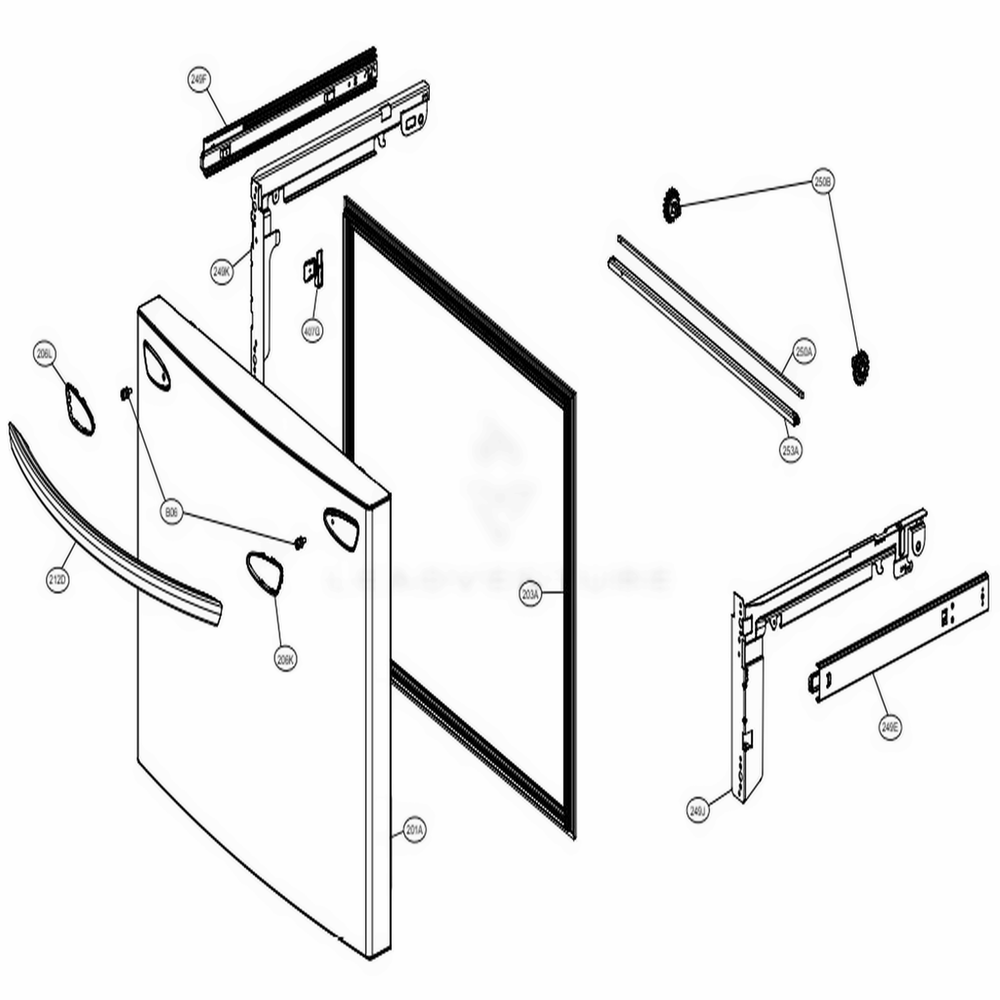 Door Parts 3 Diagram and Parts List for LRFVS3006D ASBCNA1 LG Refrigerator