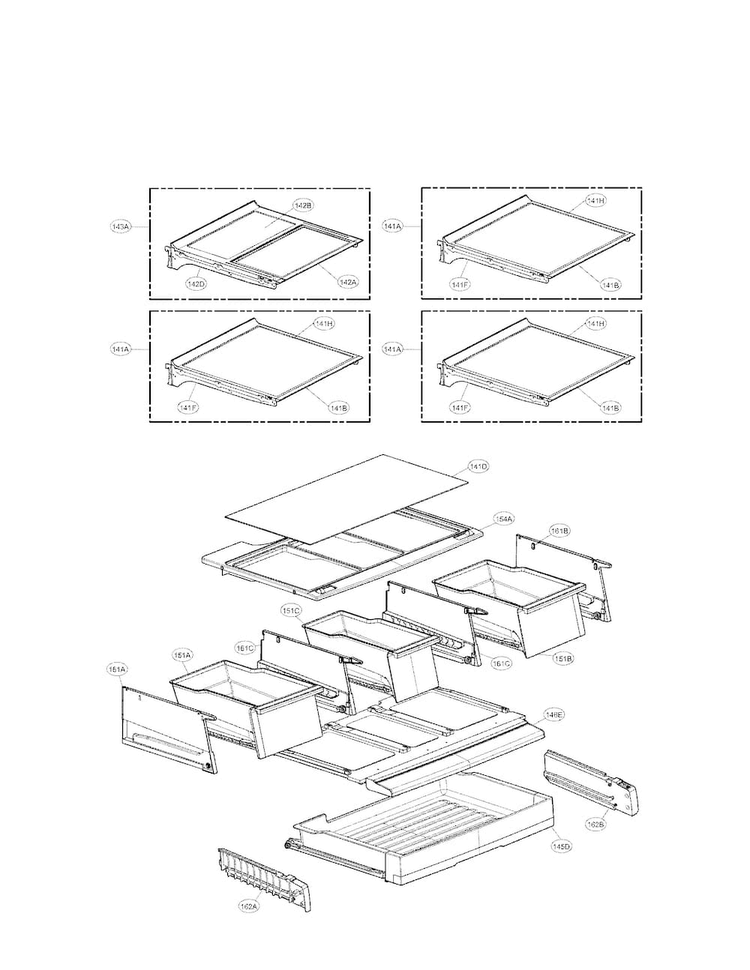 Refrigerator Parts Diagram and Parts List for LFX31945ST 02 LG Refrigerator