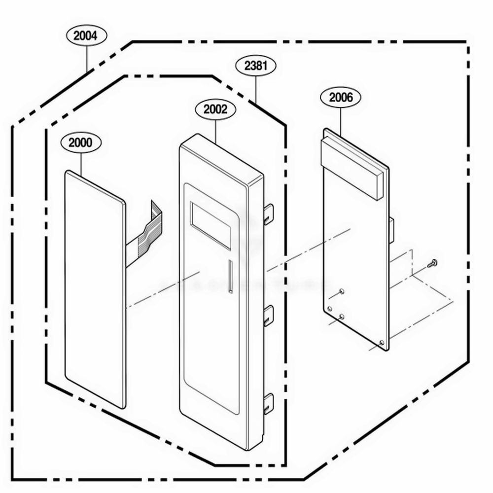 Control Panel Parts Diagram and Parts List for AMC7159TAB AB2EAMA LG Wall Oven