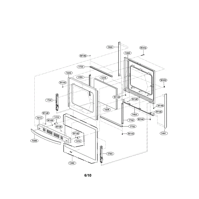 Door Diagram and Parts List for LRG3093SB 00 LG Range