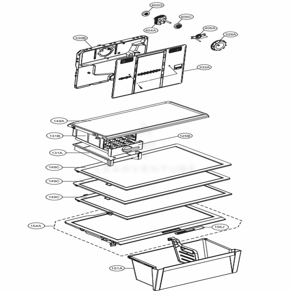 Main 2 Diagram and Parts List for GT515BWL ASWRGAP LG Refrigerator