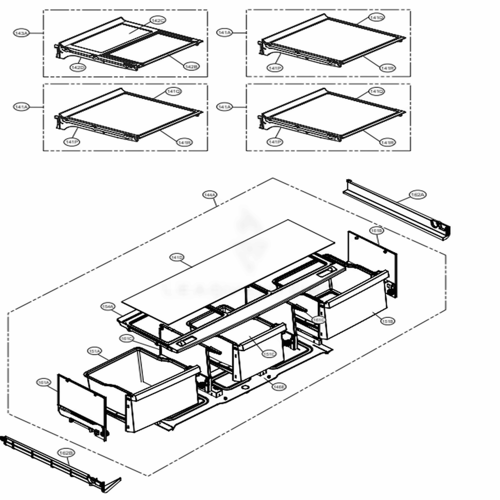 Refrigerator Parts Diagram and Parts List for LMXC23746D ASBCNA1 LG Refrigerator