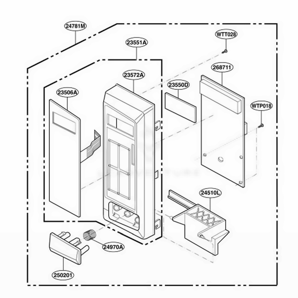 Control Parts Diagram and Parts List for JE1460WF002 CWHEGEU LG Range