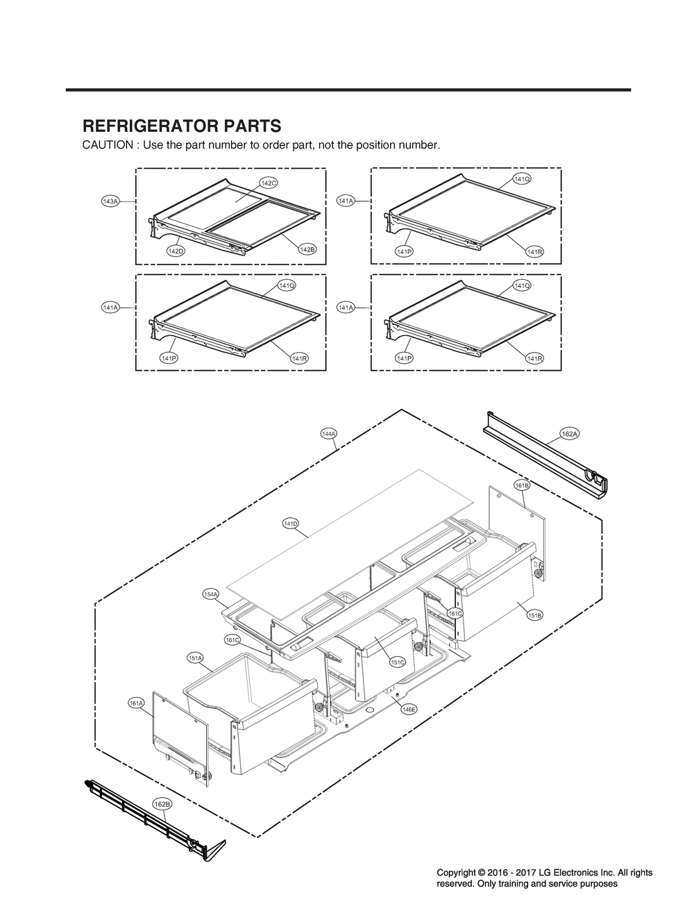 Refrigerator Parts Diagram and Parts List for GR-L24GHSJM ASTCNA2 LG Refrigerator