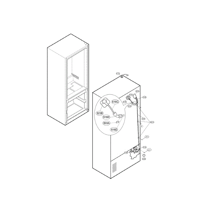 Ice And Icemaker Diagram and Parts List for LFX25960TT 00 LG Refrigerator