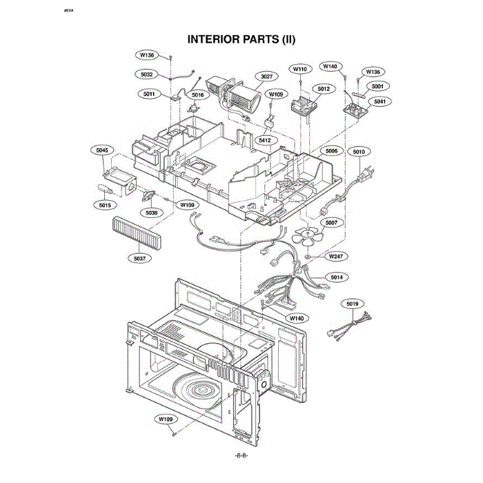 Section 2 Diagram and Parts List for LMV2083ST ASBELGA LG Microwave Oven Combo