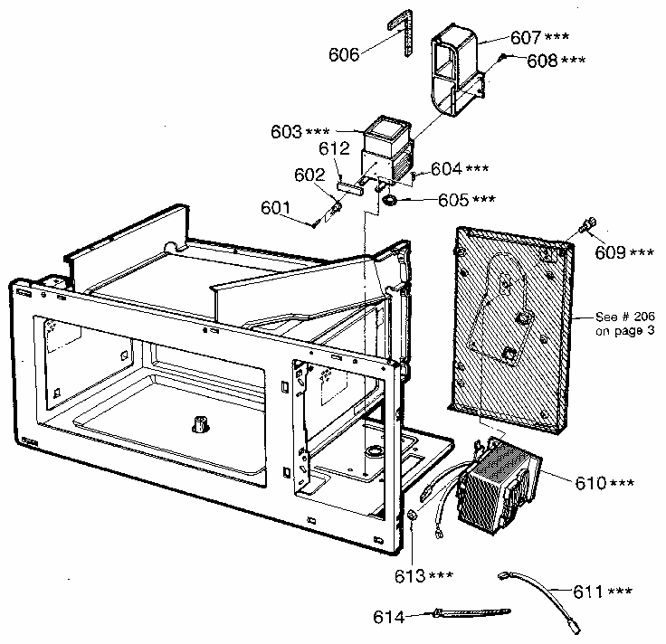 Microwave Diagram and Parts List for 7218815181  Kenmore Microwave