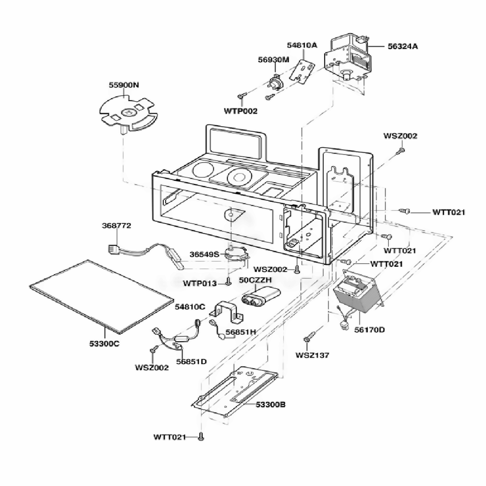 Interior Parts 1 Diagram and Parts List for JMV9118AAB ABKEJEN LG Range