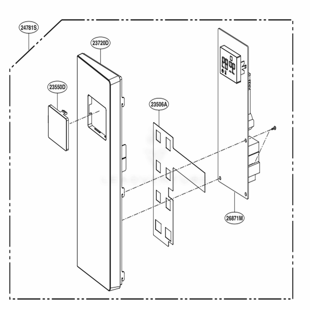 Control Panel Parts Diagram and Parts List for MH1536GIR CBKELEC LG Range