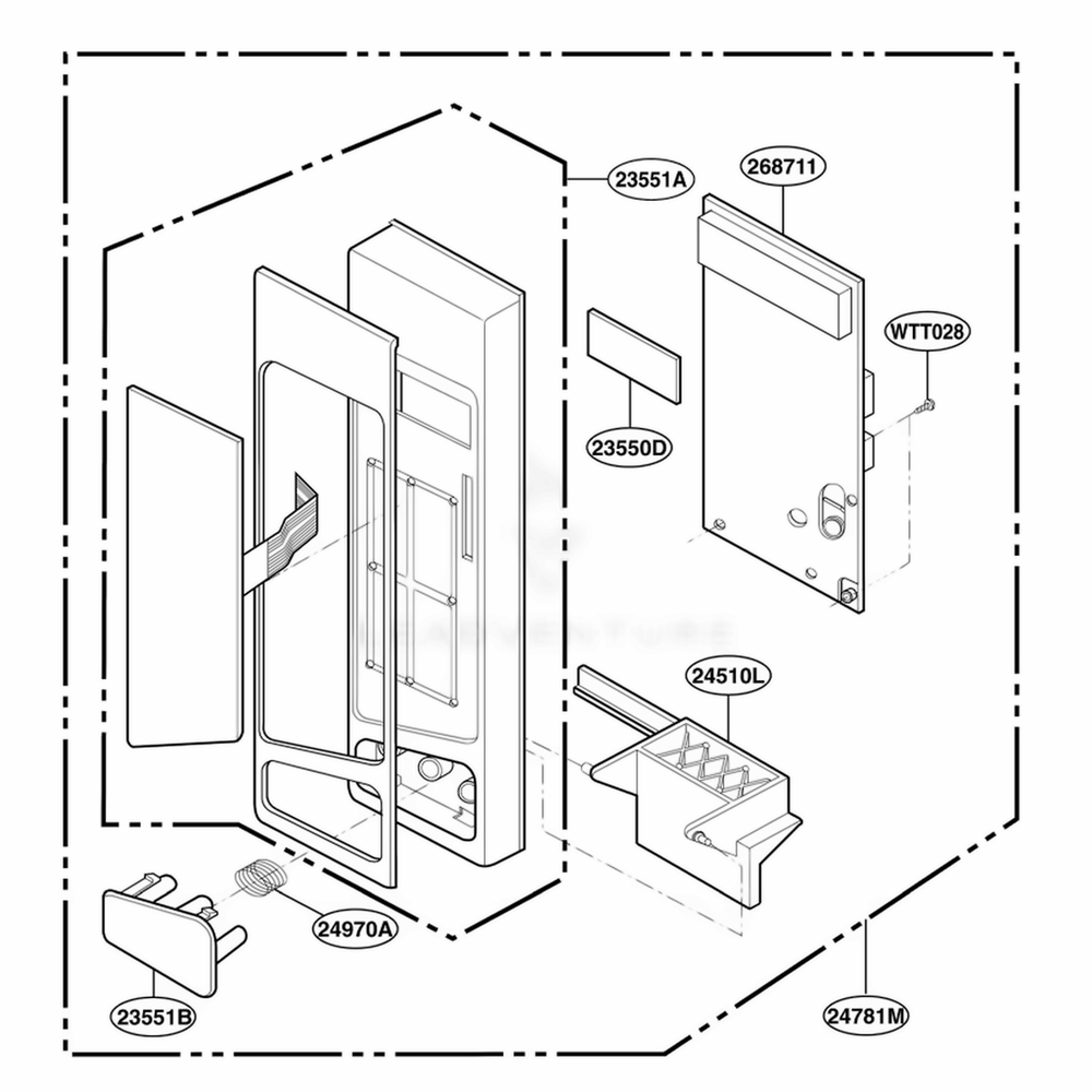 Control Panel Parts Diagram and Parts List for KCMS1555RSS CS1EKAD LG Range