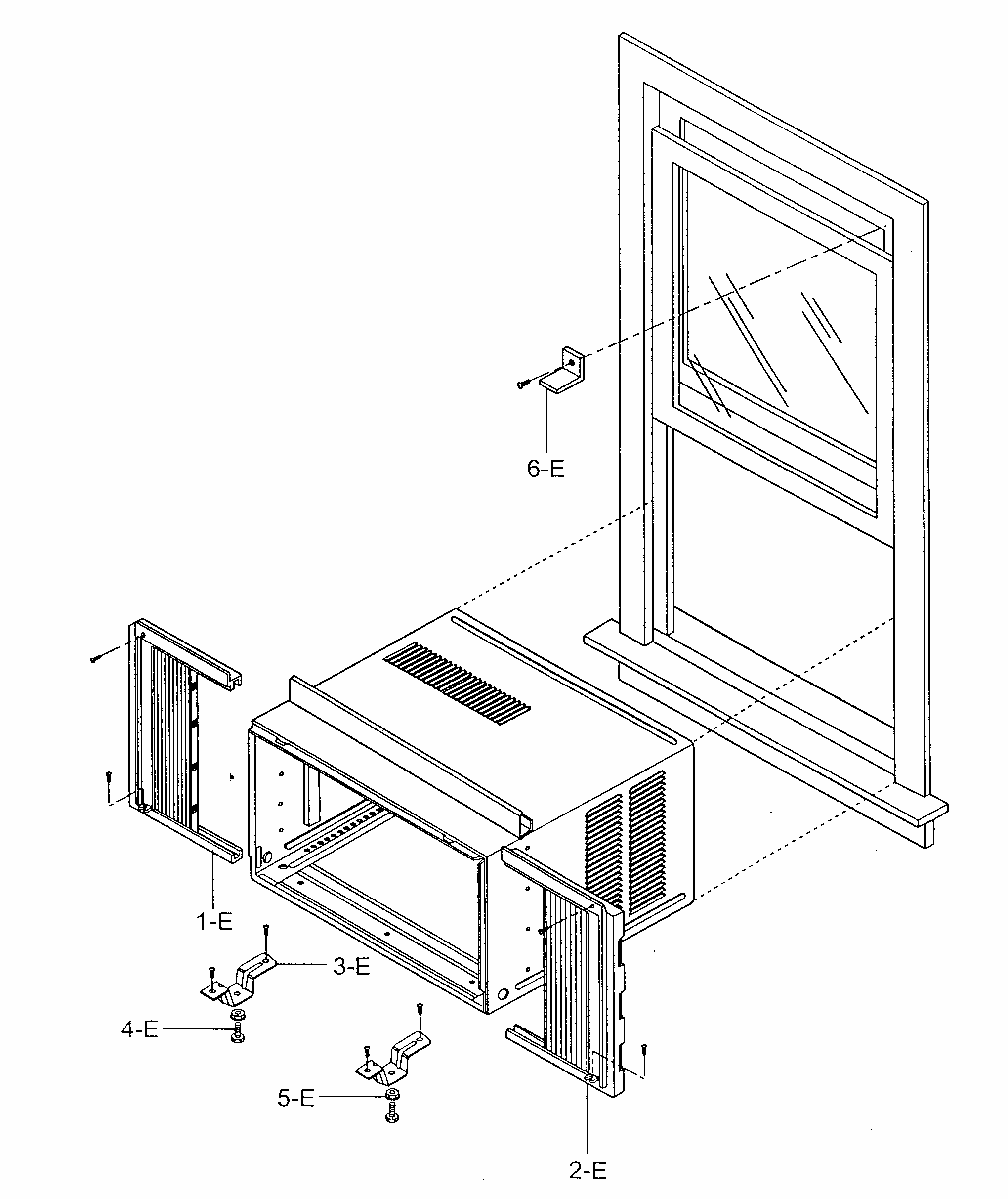 Air Conditioner Diagram and Parts List for 58071121100  Kenmore Air Conditioner