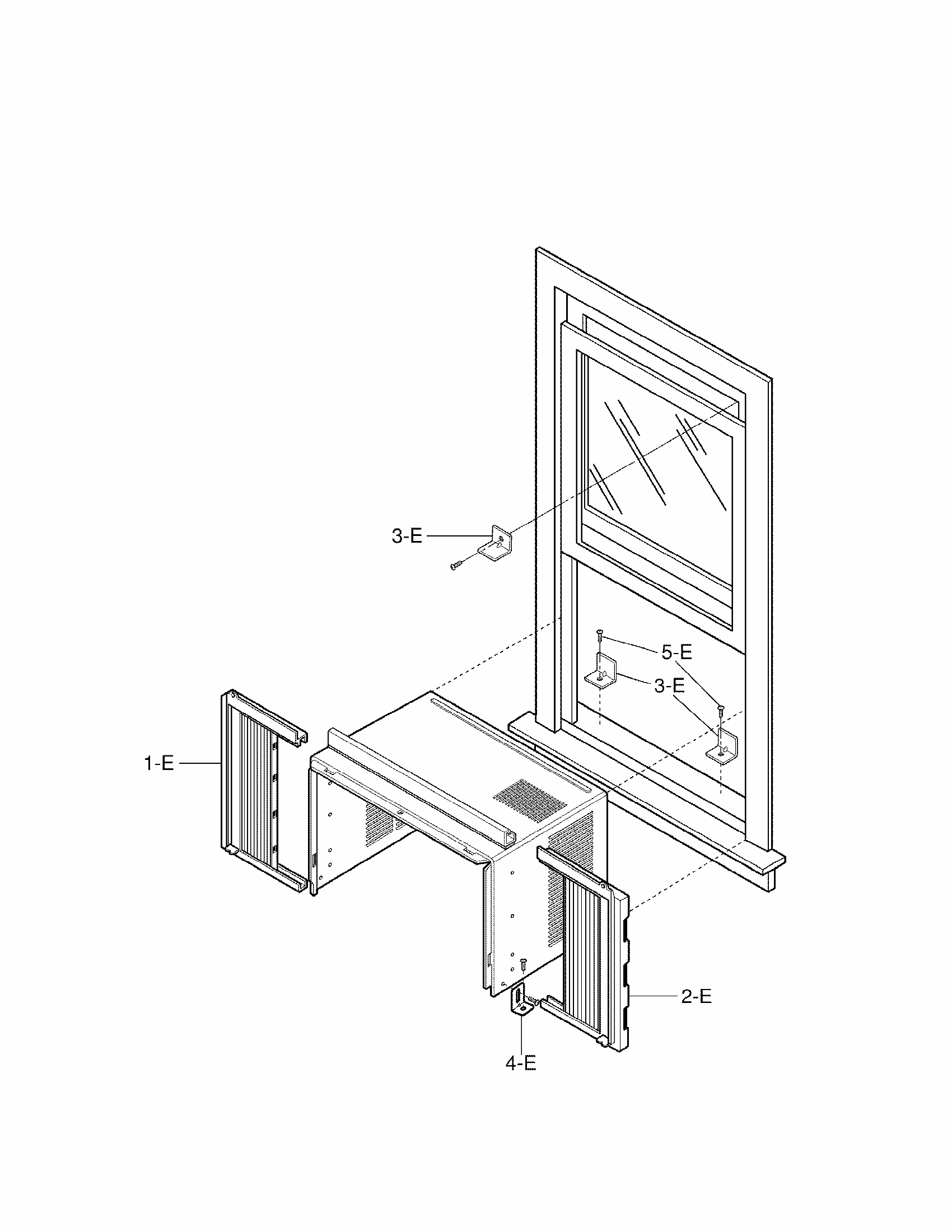 Installation Kit Assembly Parts Diagram and Parts List for 58072056200  Kenmore Air Conditioner