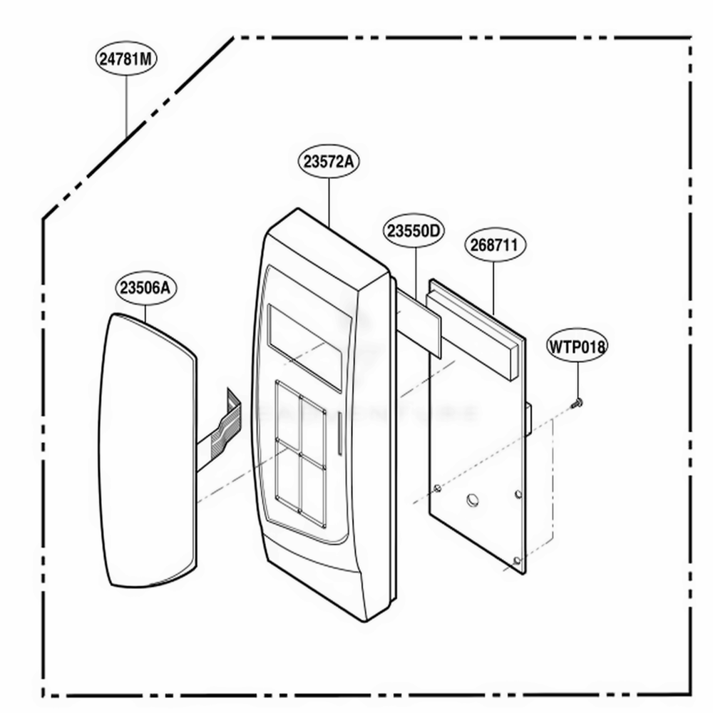Control Panel Parts Diagram and Parts List for MA1012W CMWEGSE LG Wall Oven