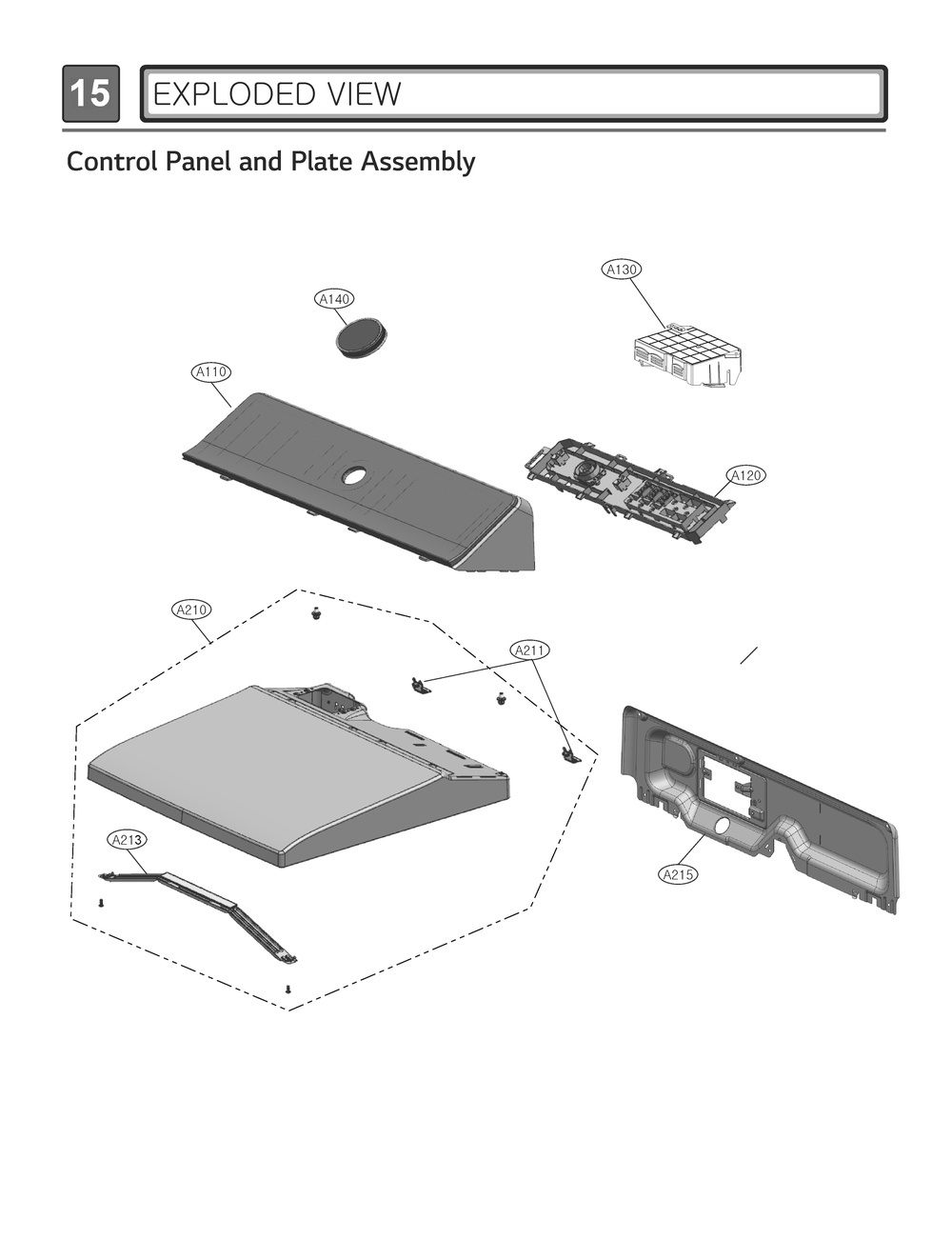 Control Panel And Plate Assembly Diagram and Parts List for DLGX8601BE AEBEEUS LG Dryer