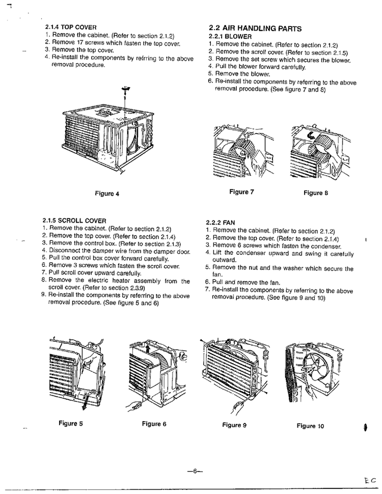 Disassembly Instructions Page 2 Diagram and Parts List for 58280  LG Air Conditioner