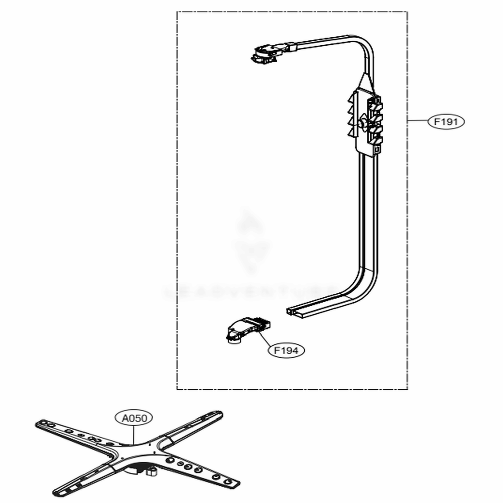 Water Guide Assembly Diagram and Parts List for LDT6809BD ABDESNA LG Dishwasher