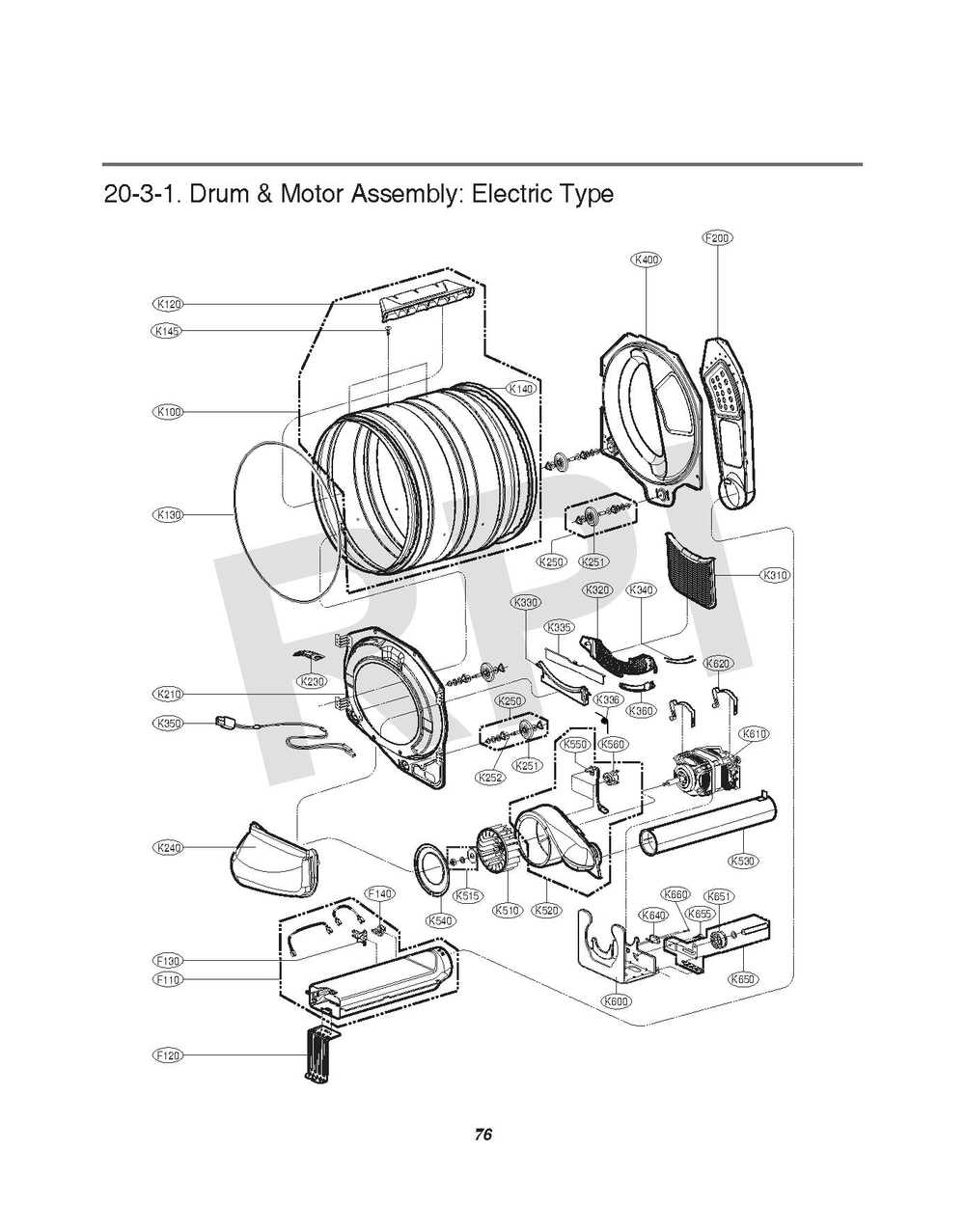 Diagram 3 Diagram and Parts List for GDL1329CED7  LG Dryer